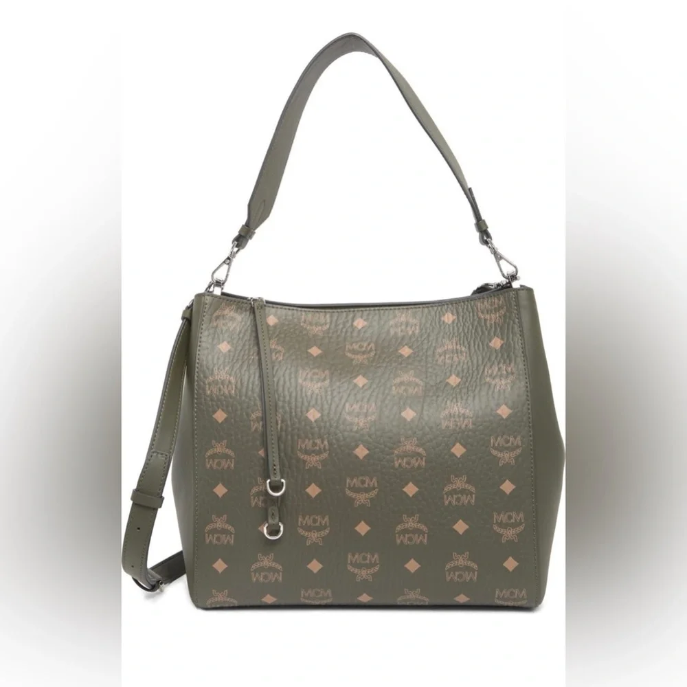 MCM Medium Aren VI Leather Hobo Bag (Sea Turtle) - Picture 2 of 15